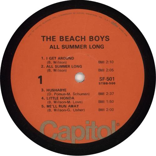 The Beach Boys All Summer Long US vinyl LP album (LP record